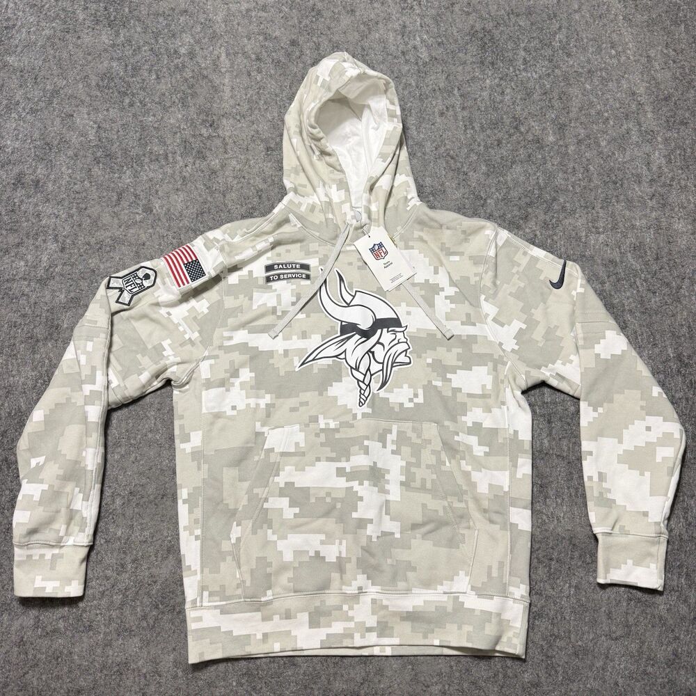 Nike NFL Minnesota Vikings Salute To Service Camo Hoodie Mens S Small NWT
